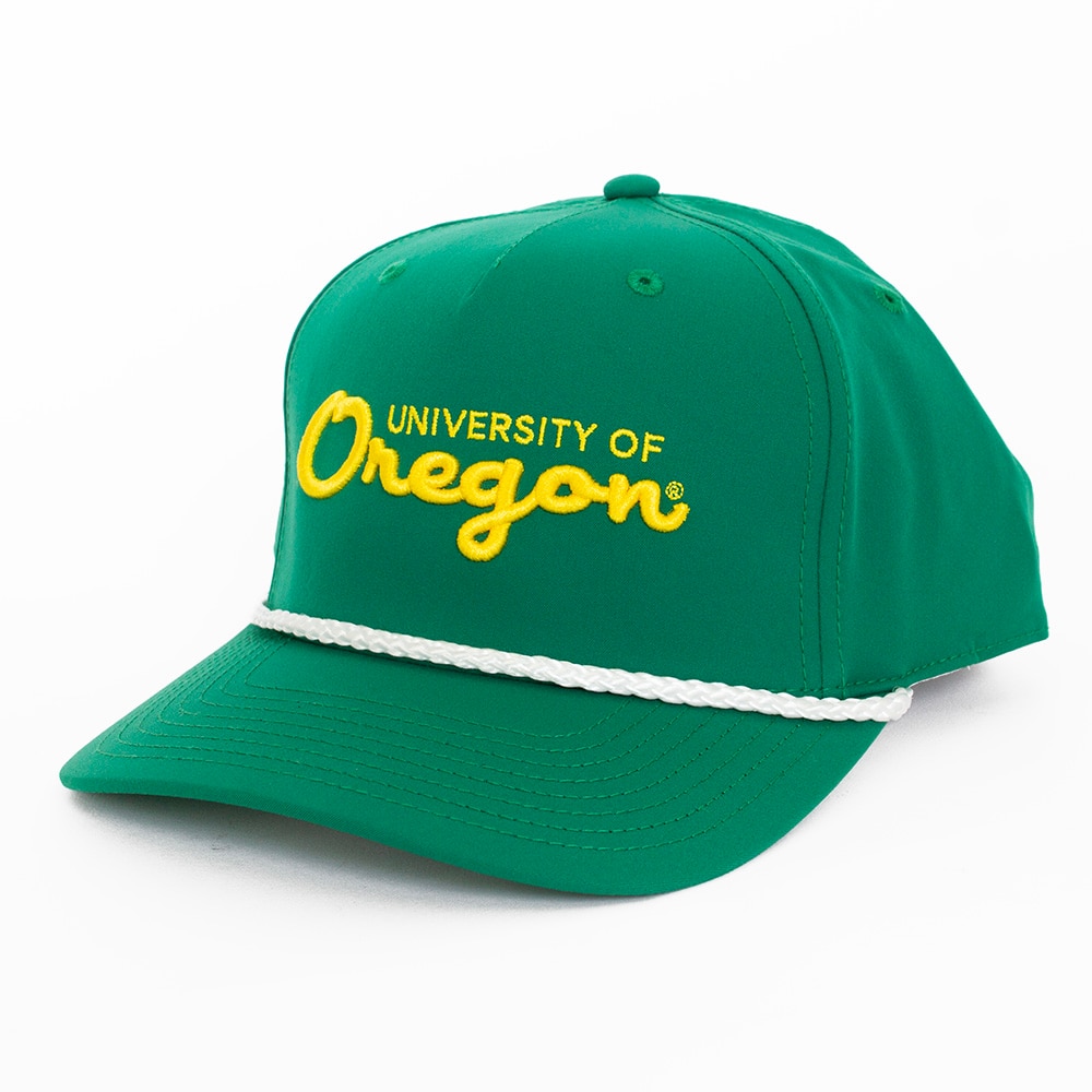 Interlocking UO, Richardson, Green, Curved Bill, Accessories, Unisex, 258, Rope, University of Oregon, Adjustable, Hat, 957910